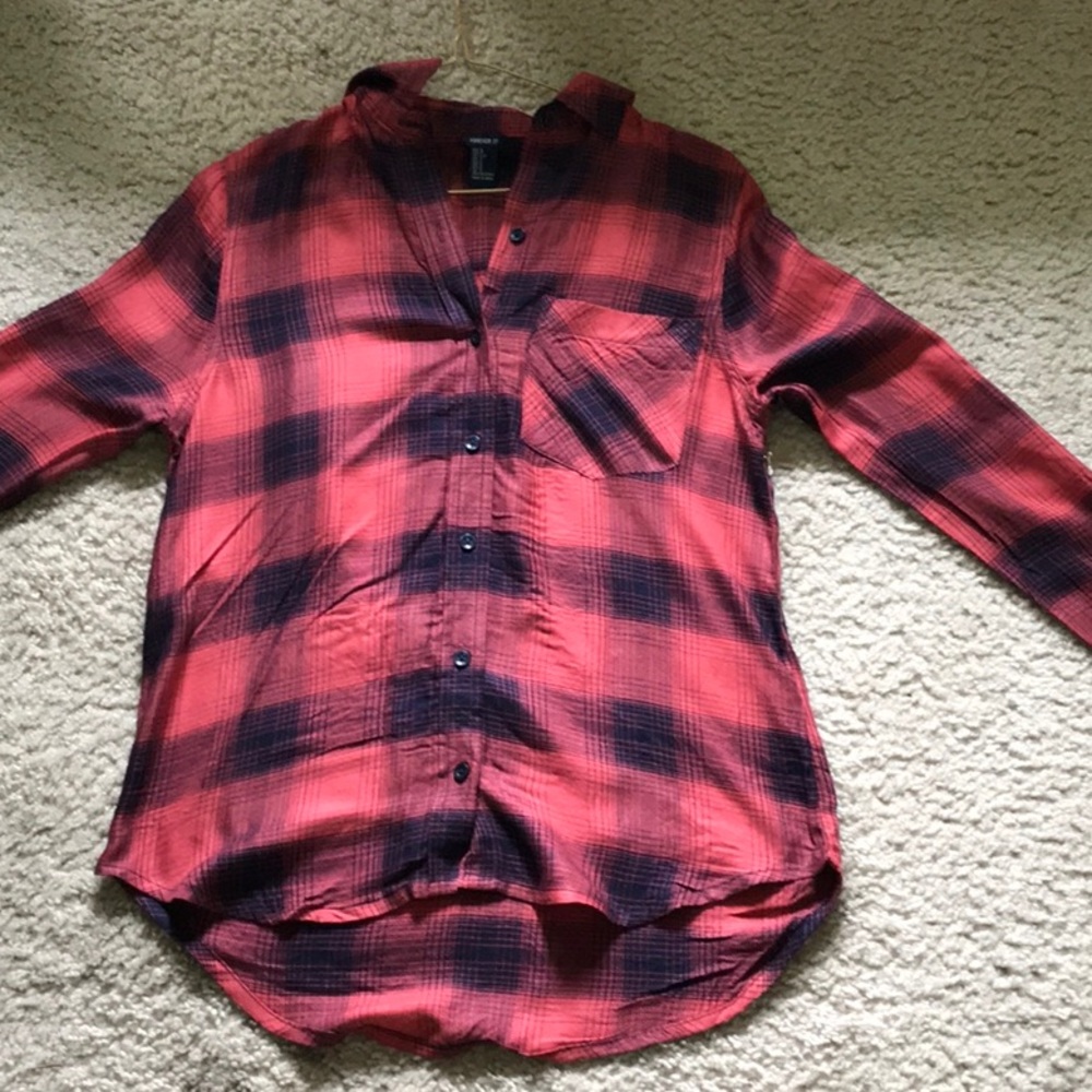 Forever 21 Plaid Long-Sleeve